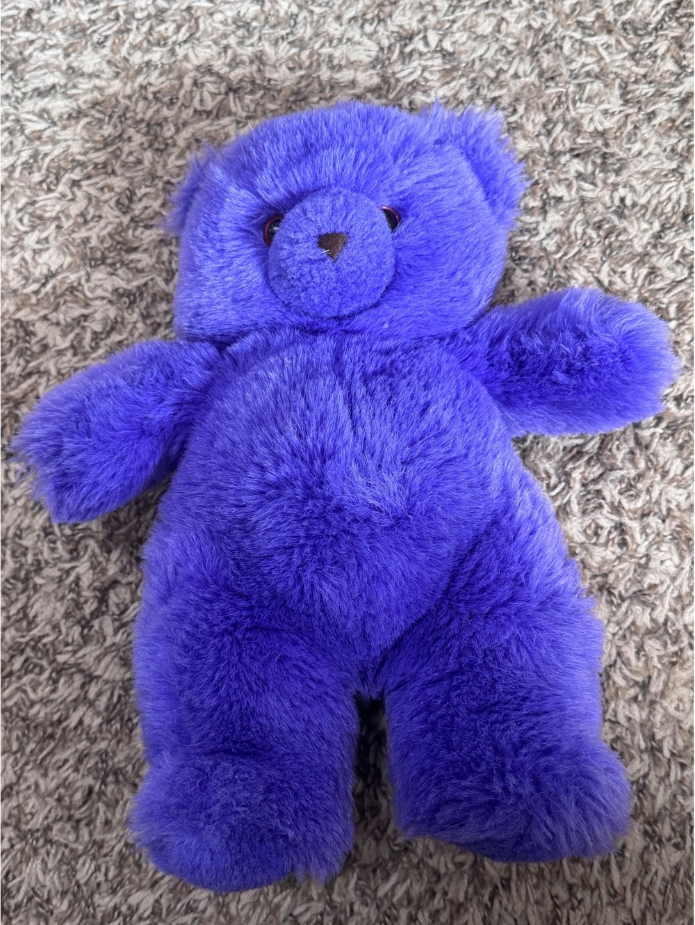 Vintage Applause Purple Teddy Bear Plush 14” Bright Violet Stuffed Animal